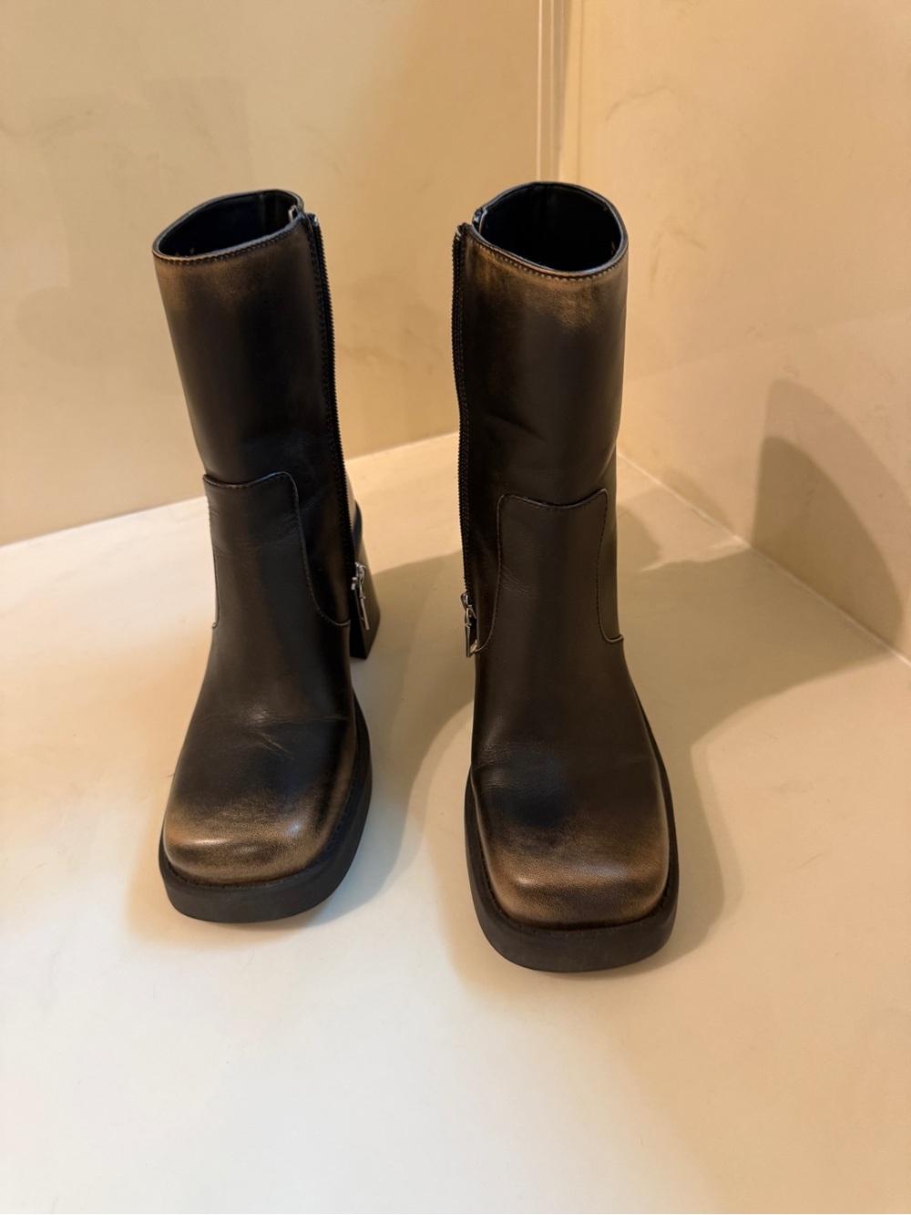 Coach Sculpted C Women's Mid-Calf Zip Platform Boots